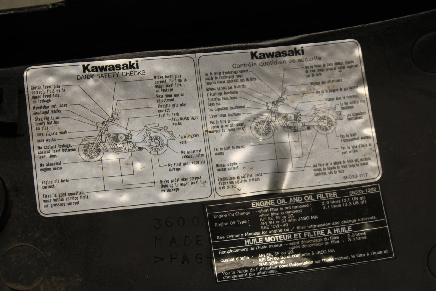 05-08 KAWASAKI VULCAN 1500 VN1500N CLASSIC SIDE COVER PANEL COWL SET BB133