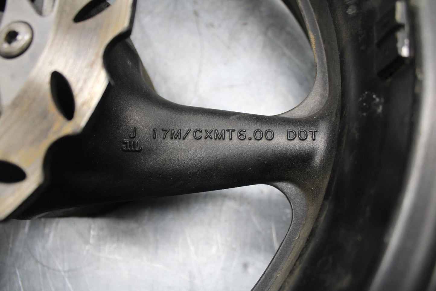 02-03 HONDA CBR900RR 954 REAR WHEEL BACK RIM W ROTOR BB497