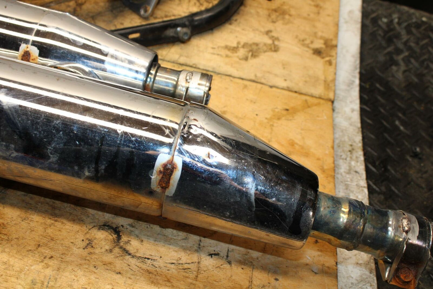 99-03 YAMAHA ROAD STAR XV1600A FULL MUFFLER EXHAUST SILENCER PIPE BB344