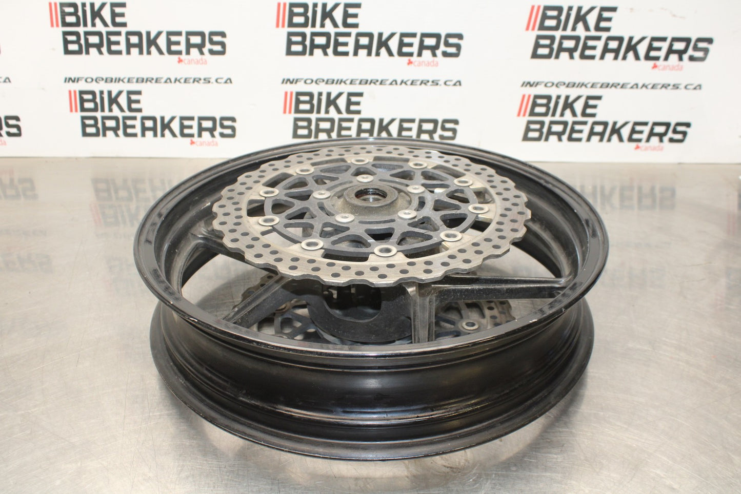 08 KAWASAKI NINJA ZX10R FRONT WHEEL FRONT RIM & ROTORS BB201
