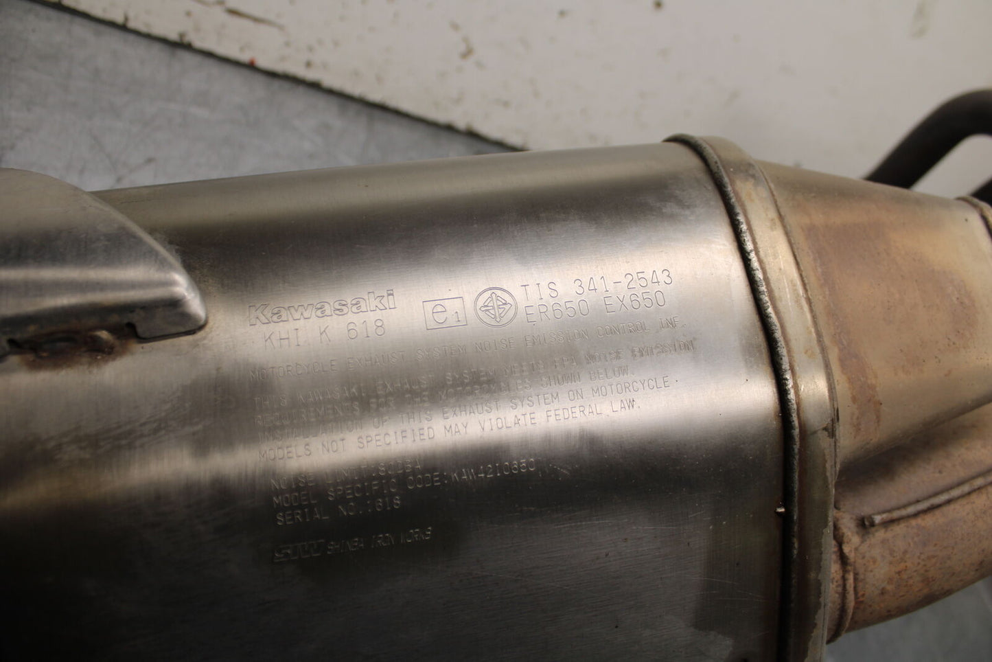 12-17 KAWASAKI ER-6N Z650 FULL EXHAUST SYSTEM HEADERS PIPE MUFFLER BB709