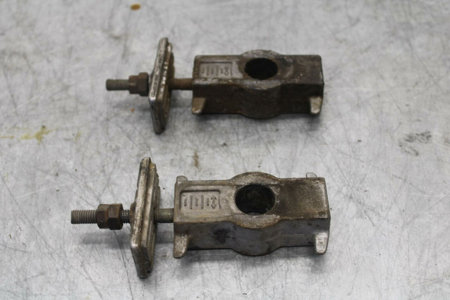 87-96 HONDA CBR1000F SWINGARM CHAIN TENSIONER ADJUSTMENT BRACKETS BB420