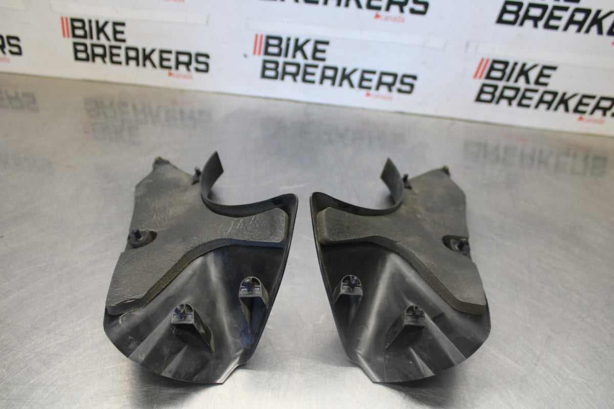 07-08 KAWASAKI NINJA ZX6R RIGHT LEFT FRONT INNER COVERS PANELS COWLS BB937