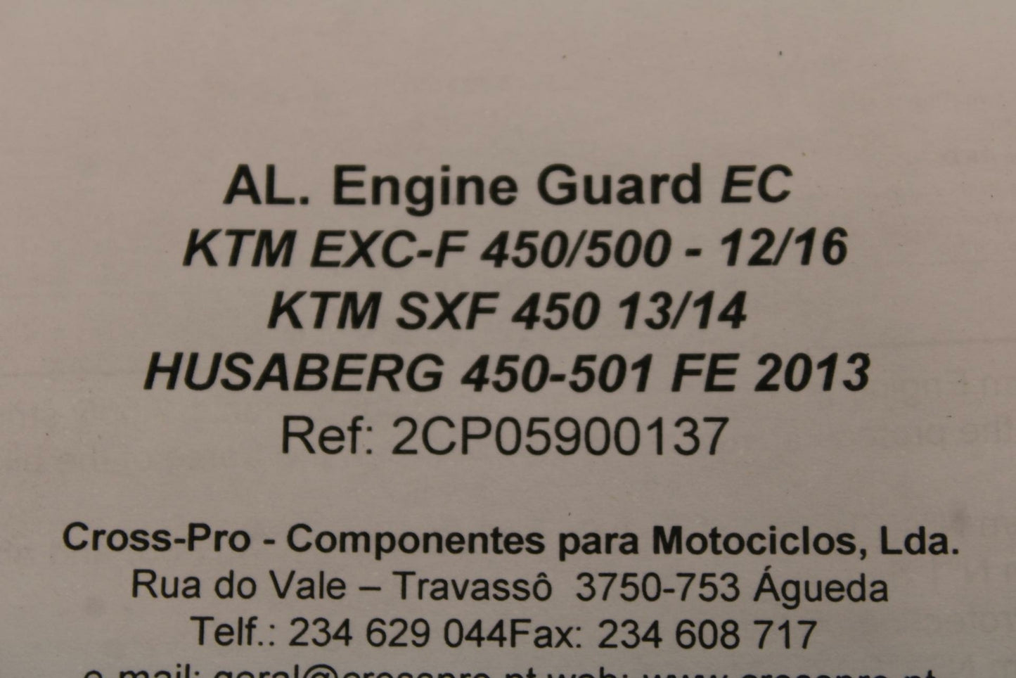 13-14 KTM 450 SXF CROSSPRO LOWER BOTTOM SKID PLATE GUARD SHIELD
