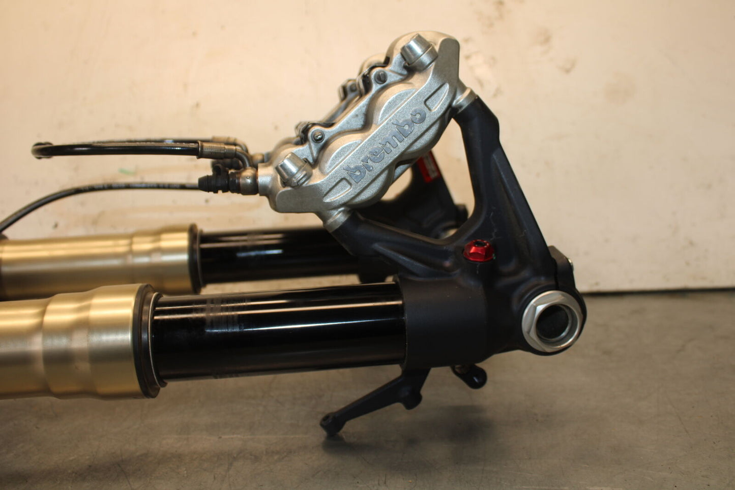 12-15 DUCATI 1199 PANIGALE COMPLETE FRONT END FORKS SUSPENSION TRIPLE BB705
