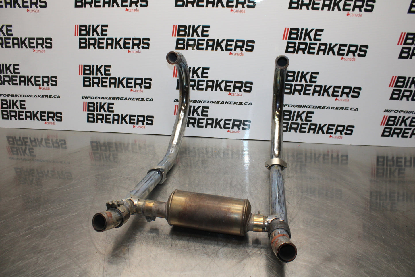 08 MOTO GUZZI BREVA 750 EXHAUST HEADER PIPES MANIFOLD BB154