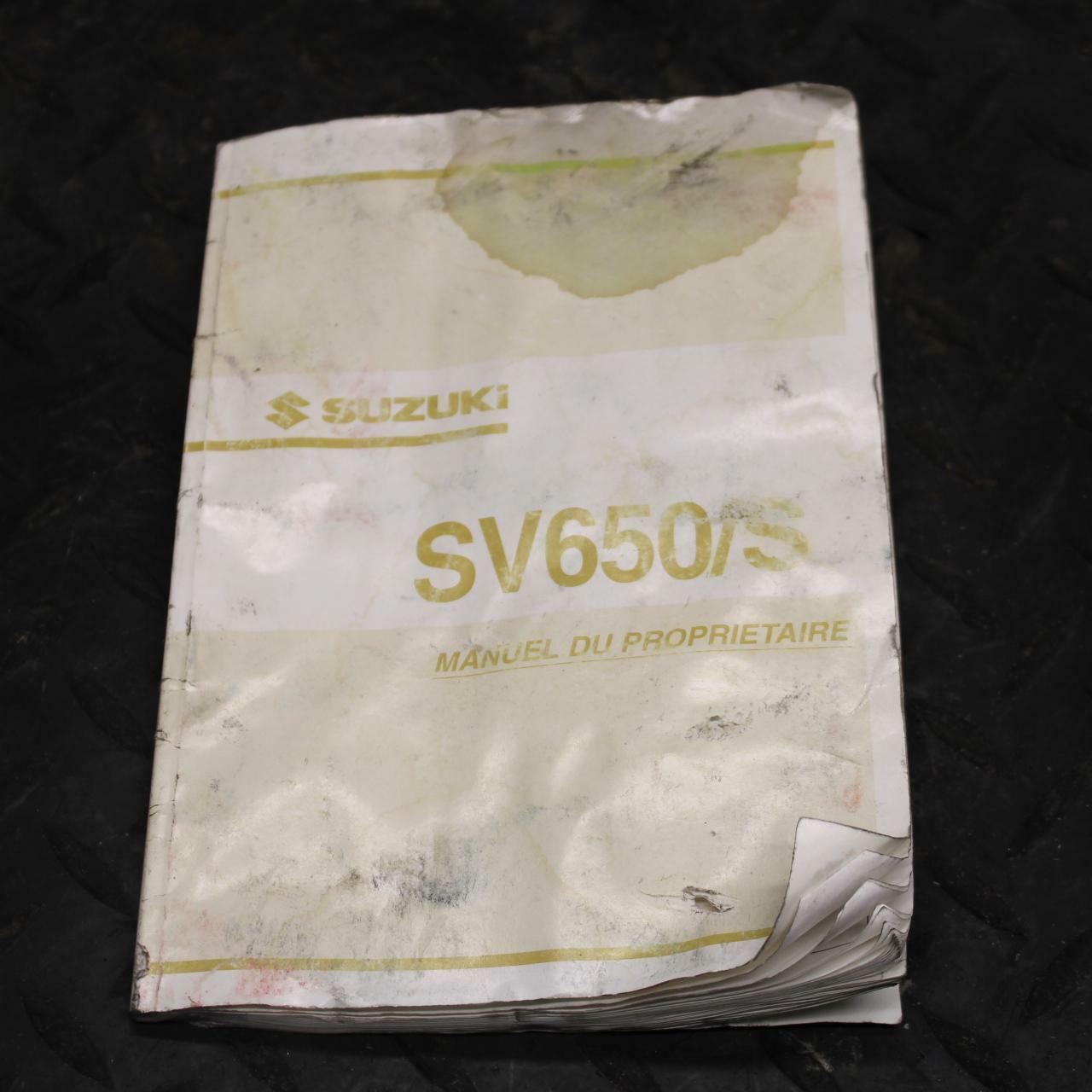 03 SUZUKI SV650S ORIGINAL FRENCH OWNERS MANUAL MANUEL DU PROPRIETAIRE  BB219