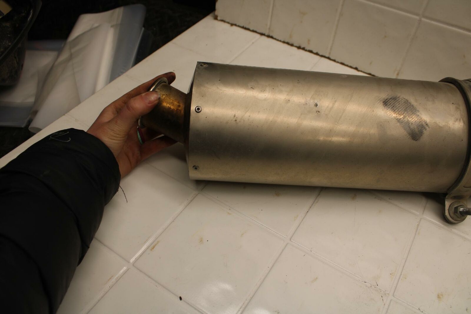 01-02 SUZUKI GSXR750 HINDLE EXHAUST PIPE MUFFLER SLIP ON CAN SILENCER BB402