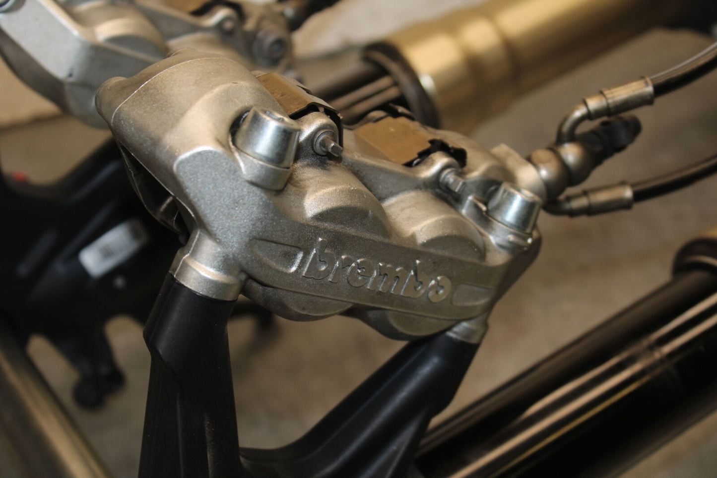 12-15 DUCATI 1199 PANIGALE COMPLETE FRONT END FORKS SUSPENSION TRIPLE BB705