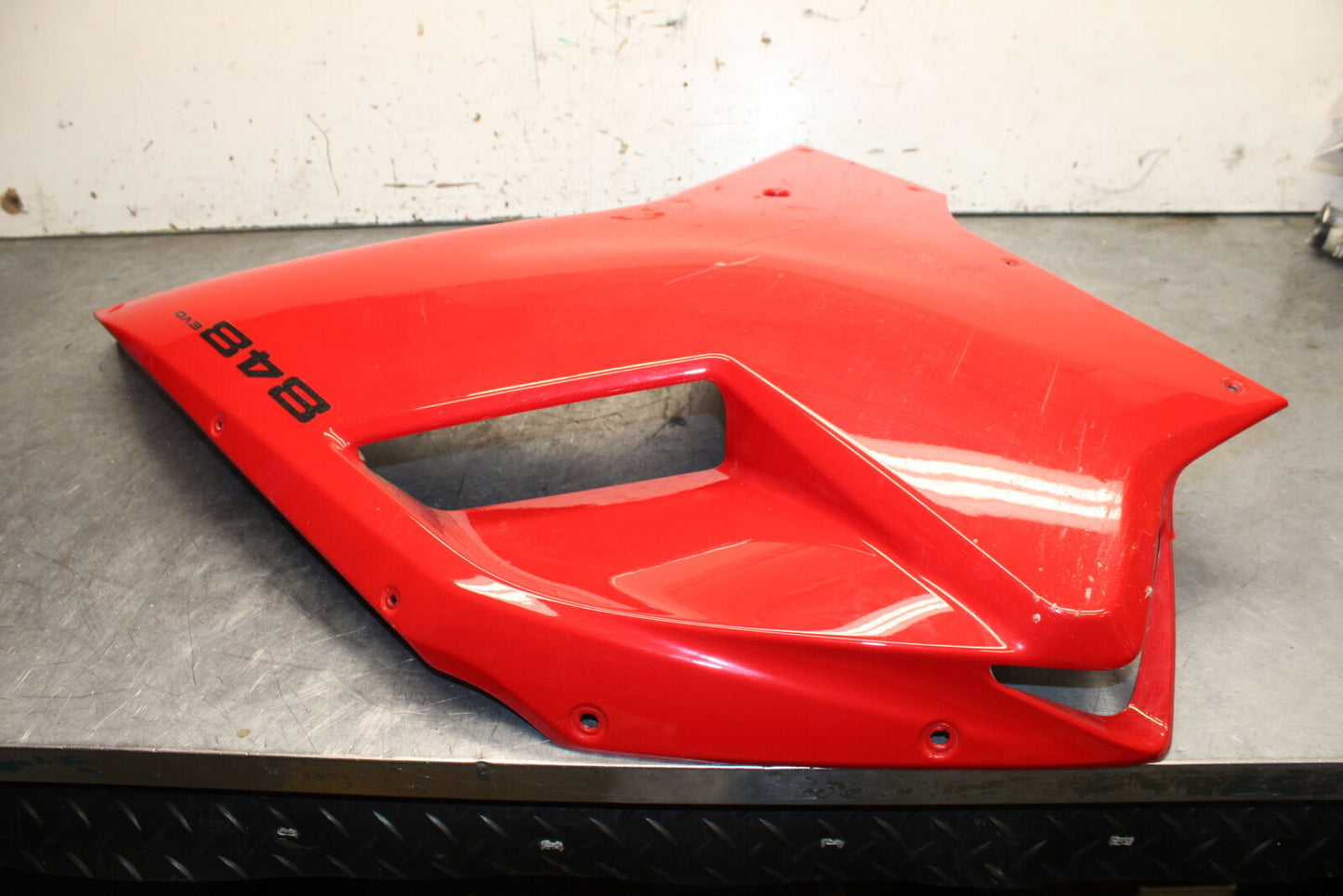 08-13 DUCATI 848 EVO RIGHT LOWER MID UPPER SIDE FAIRING COWL BB667