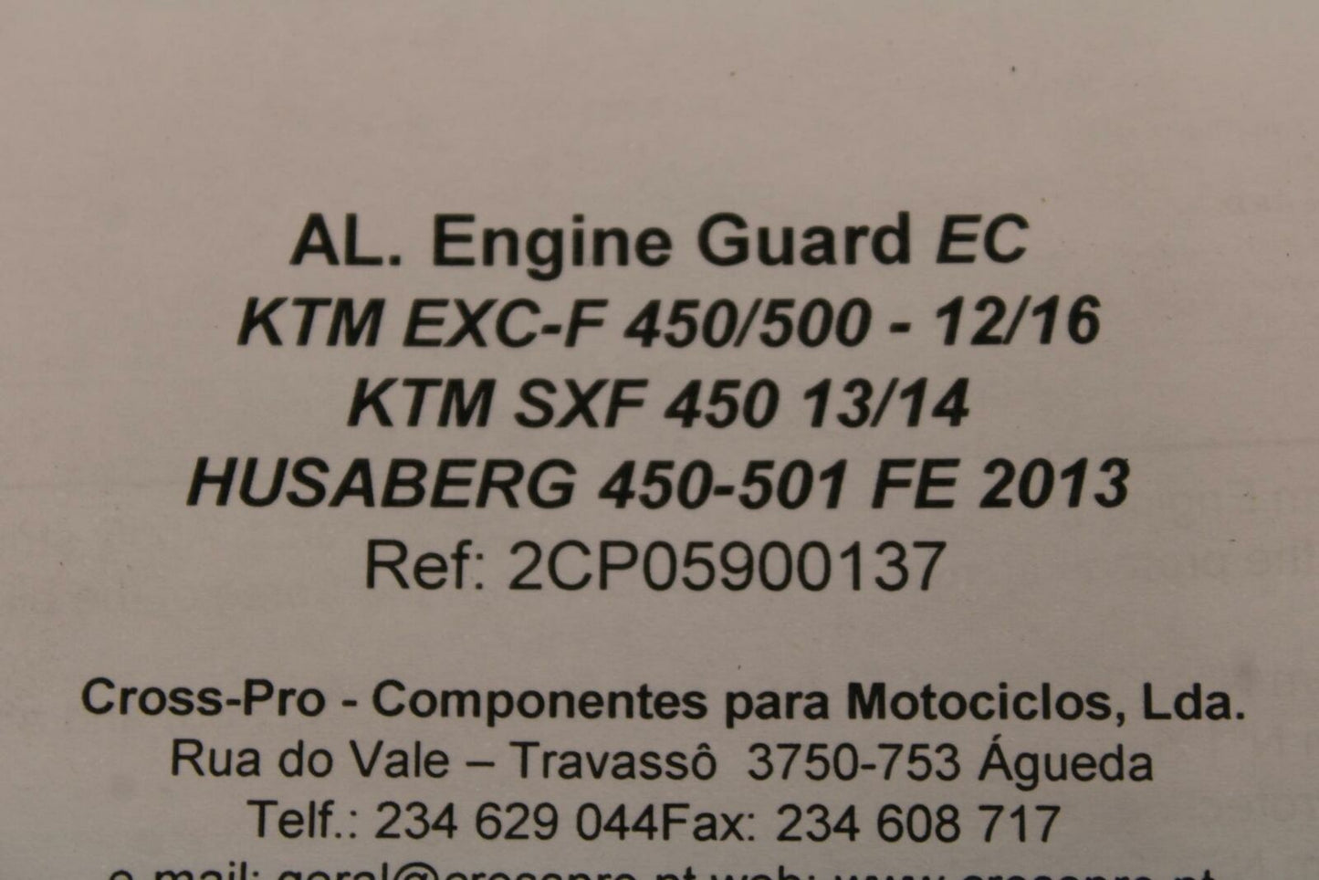 13-14 KTM 450 SXF CROSSPRO LOWER BOTTOM SKID PLATE GUARD SHIELD