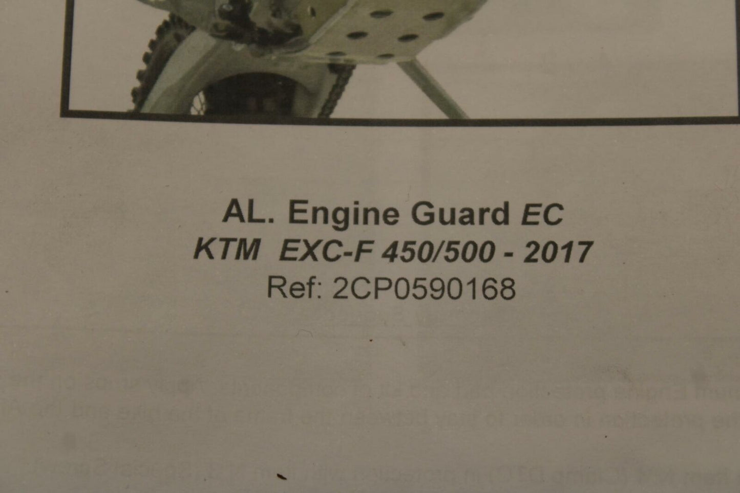 17 KTM 500 EXC F CROSSPRO LOWER BOTTOM SKID PLATE GUARD SHIELD