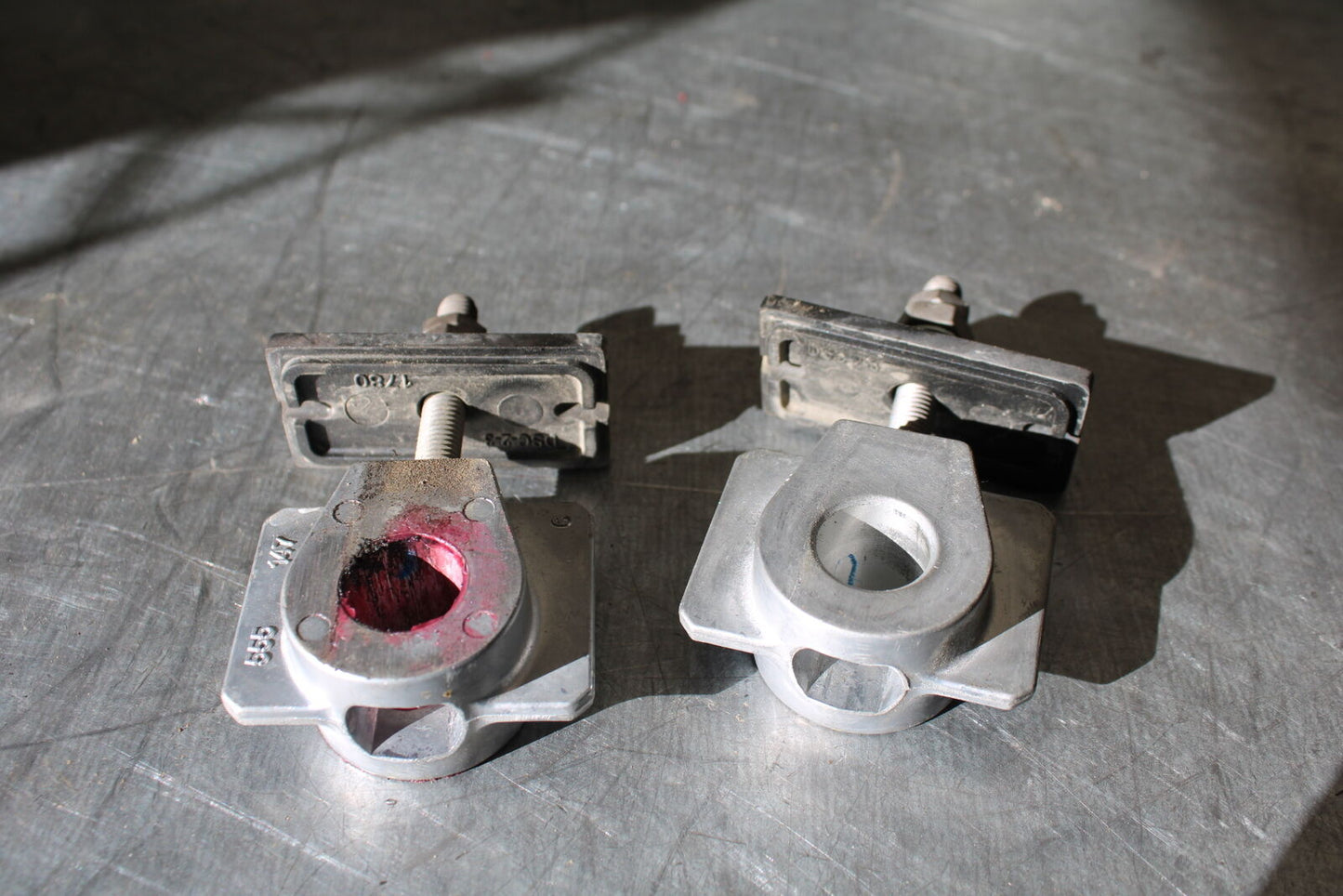 19-22 KAWASAKI Z400 SWINGARM CHAIN TENSIONER ADJUSTMENT BRACKETS BB708