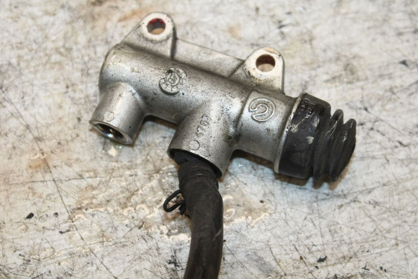 08-10 DUCATI 848 REAR BACK BRAKE MASTER CYLINDER W RESERVOIR BB369