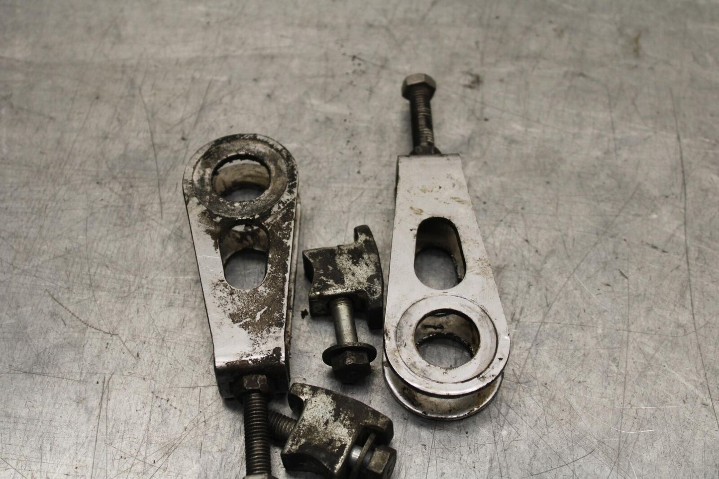 1977 Honda CB550K --- SWINGARM CHAIN TENSIONER ADJUSTMENT BRACKETS BB592