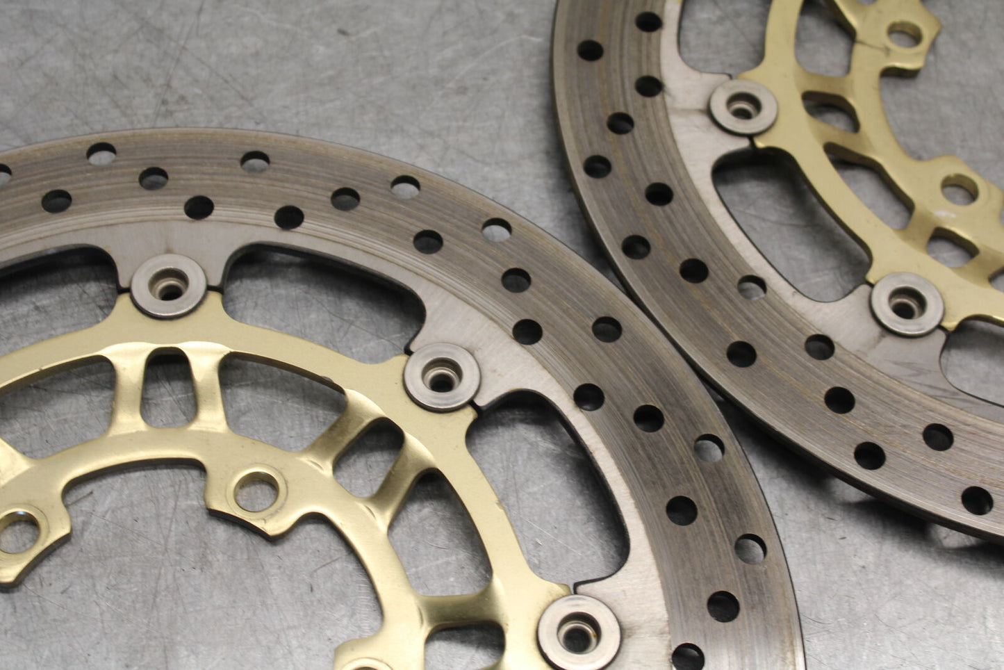 07-08 TRIUMPH DAYTONA 675 FRONT LEFT RIGHT BRAKE ROTORS DISCS BB685