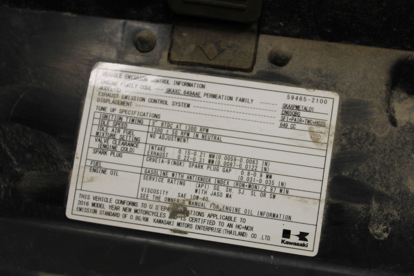 16-17 KAWASAKI VULCAN S 650 EN650 ABS BATTERY TRAY BOX HOLDER BB731