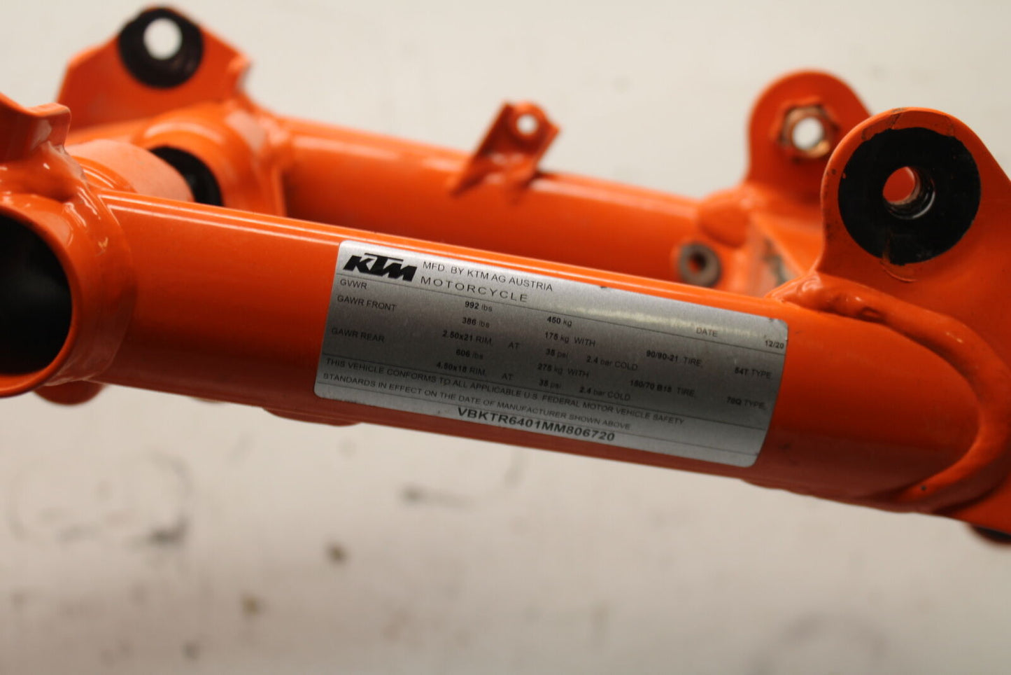 21-24 KTM 890 ADVENTURE R FRAME CHASSIS BB723