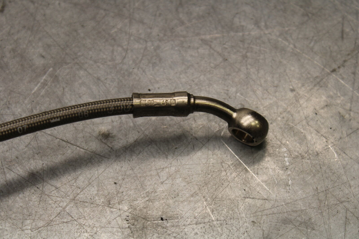 07-08 TRIUMPH DAYTONA 675 BRAIDED REAR BACK BRAKE HOSE FLUID LINE BB685
