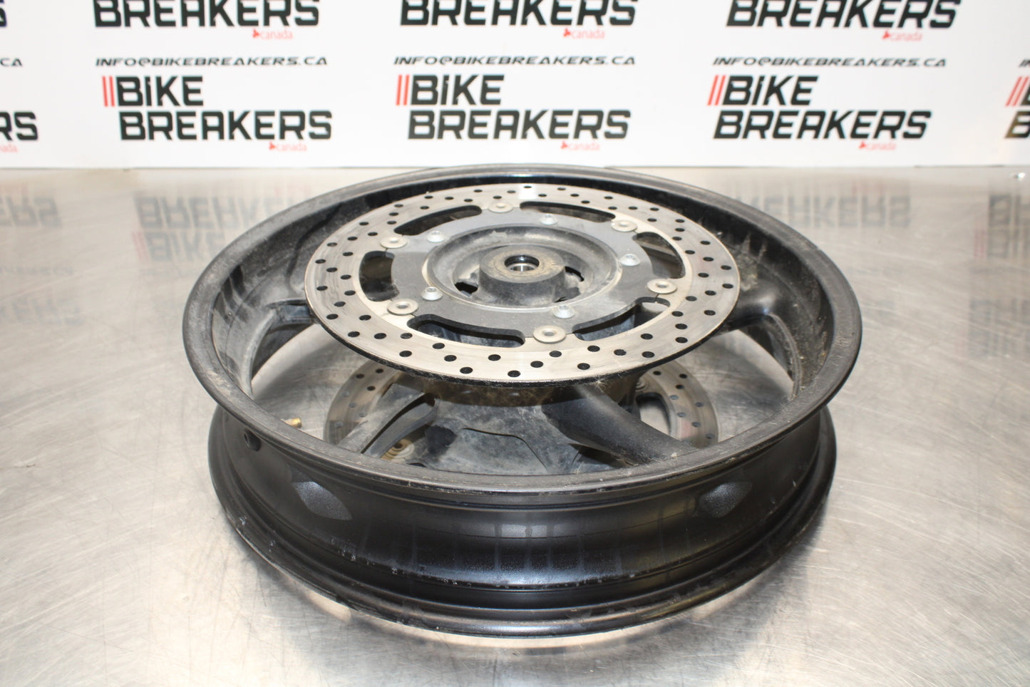 09-15 YAMAHA FZ6R FRONT WHEEL FRONT RIM & ROTORS BB161