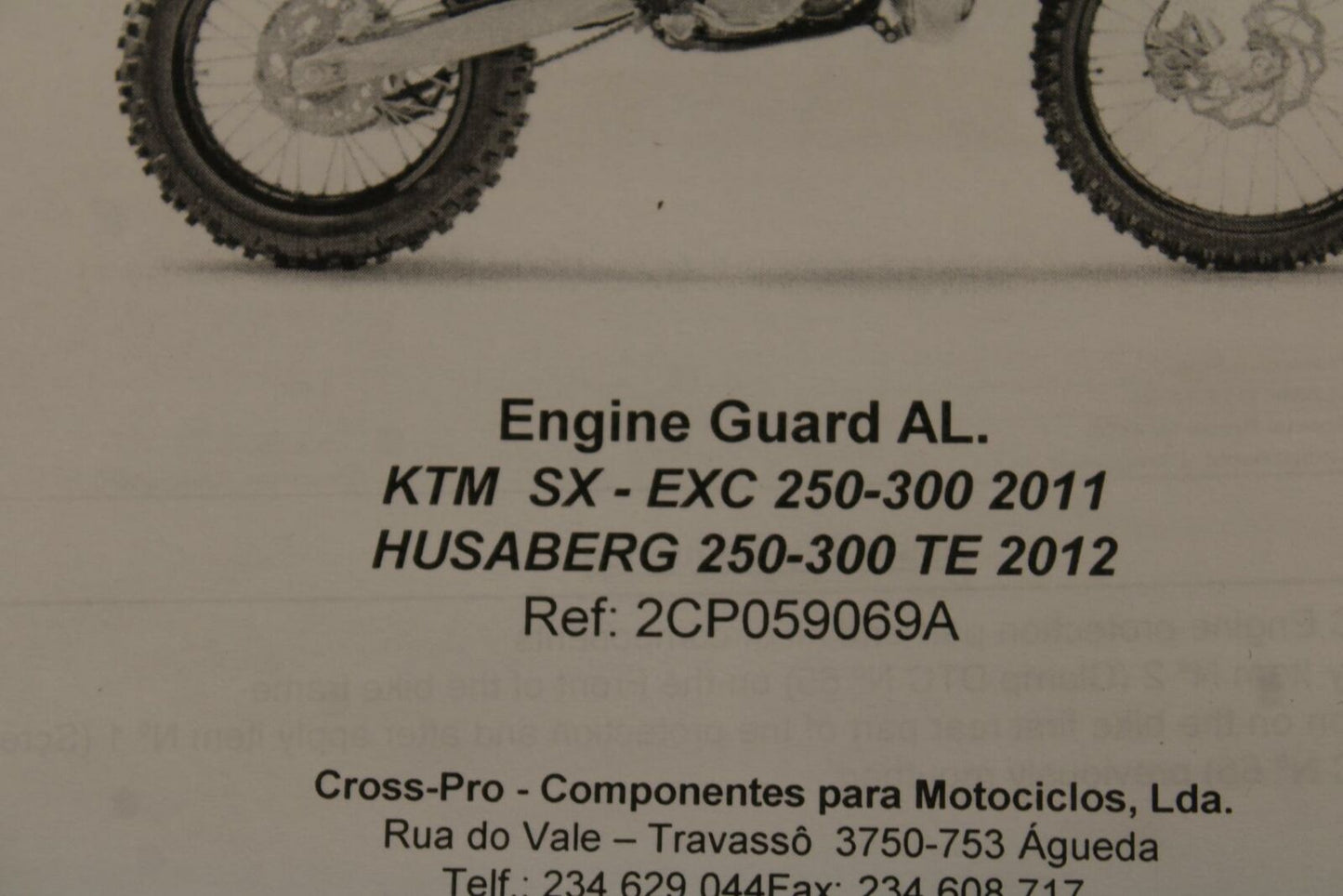 11 KTM 250 300 EXC SX CROSSPRO LOWER BOTTOM SKID PLATE GUARD SHIELD