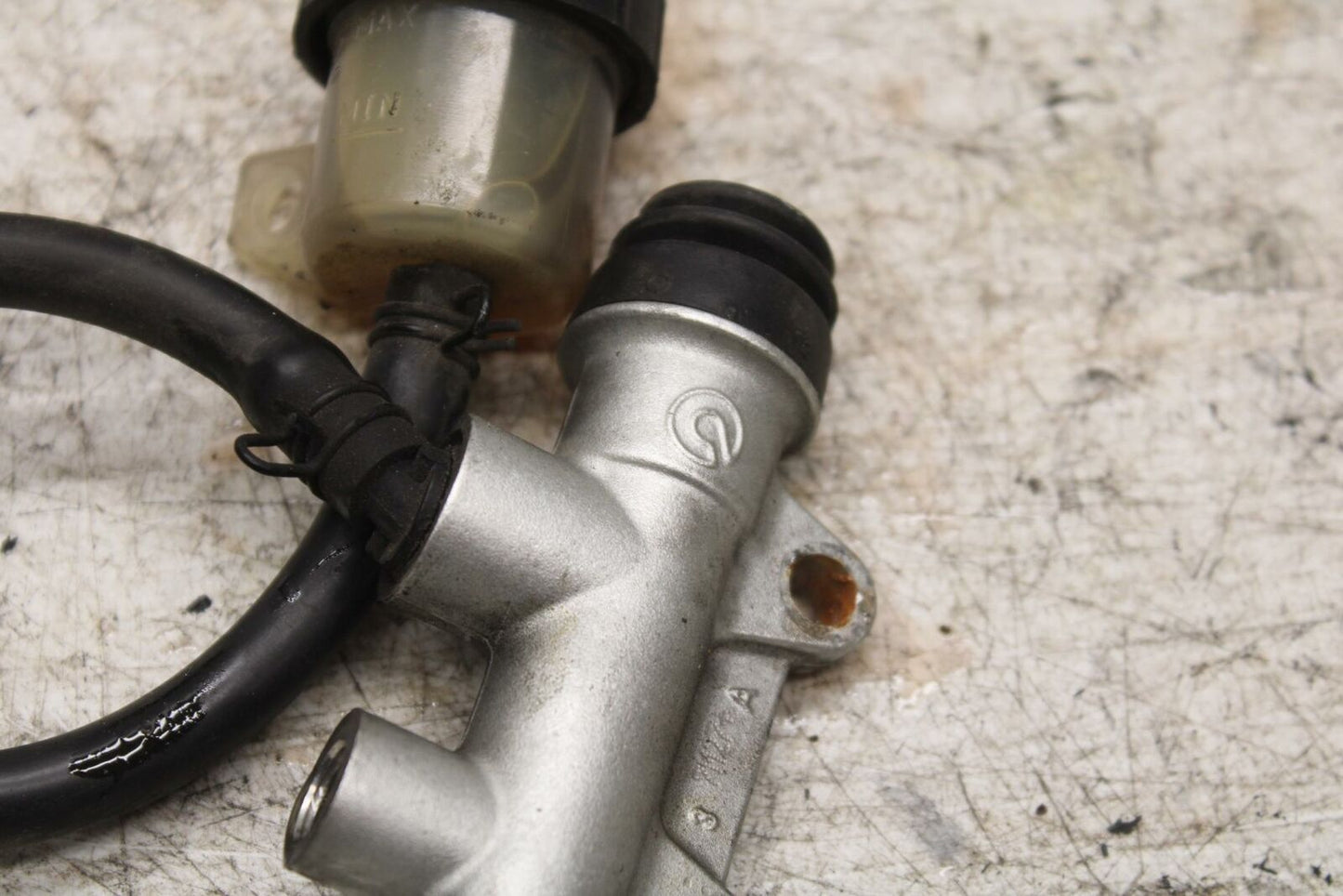 08-10 DUCATI 848 REAR BACK BRAKE MASTER CYLINDER W RESERVOIR BB369