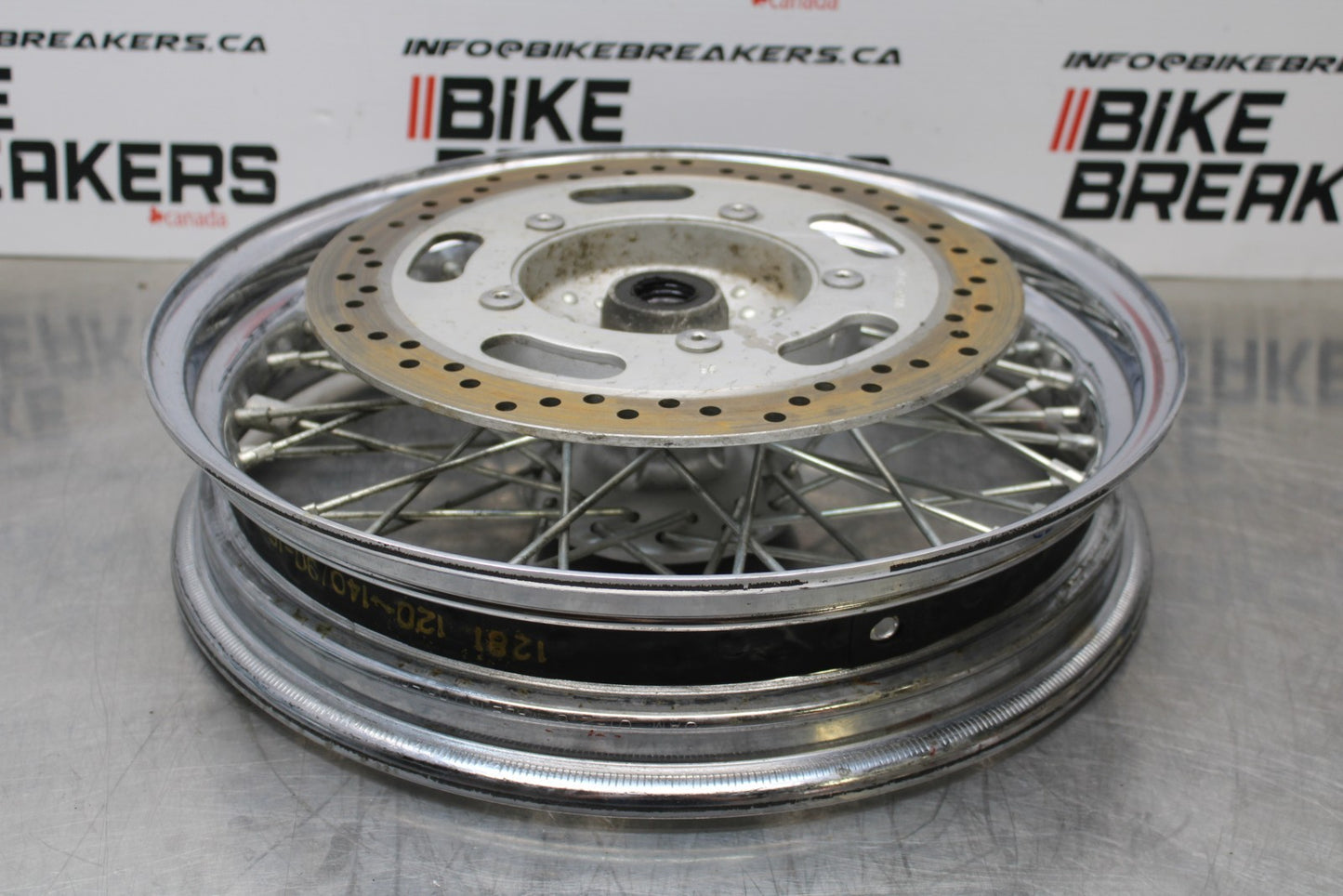 08 KAWASAKI VULCAN 900 FRONT WHEEL FRONT RIM & DISC ROTOR BB184