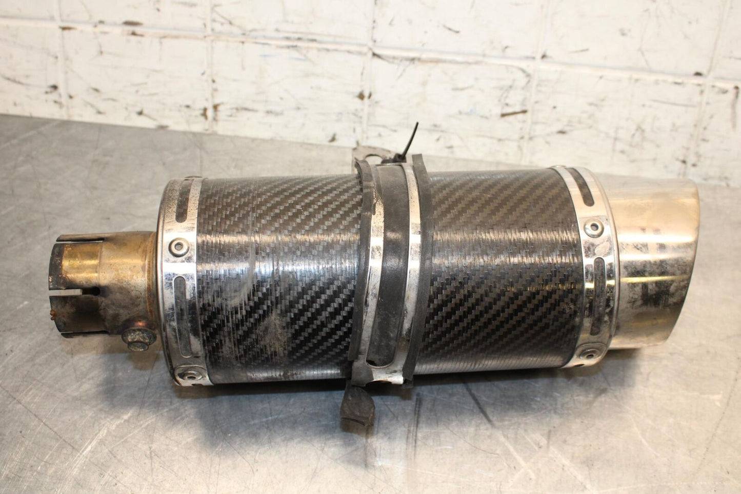 2008 Aprilia Shiver 750 SL750 AFTERMARKET EXHAUST PIPE MUFFLER SLIP ON CAN BB551