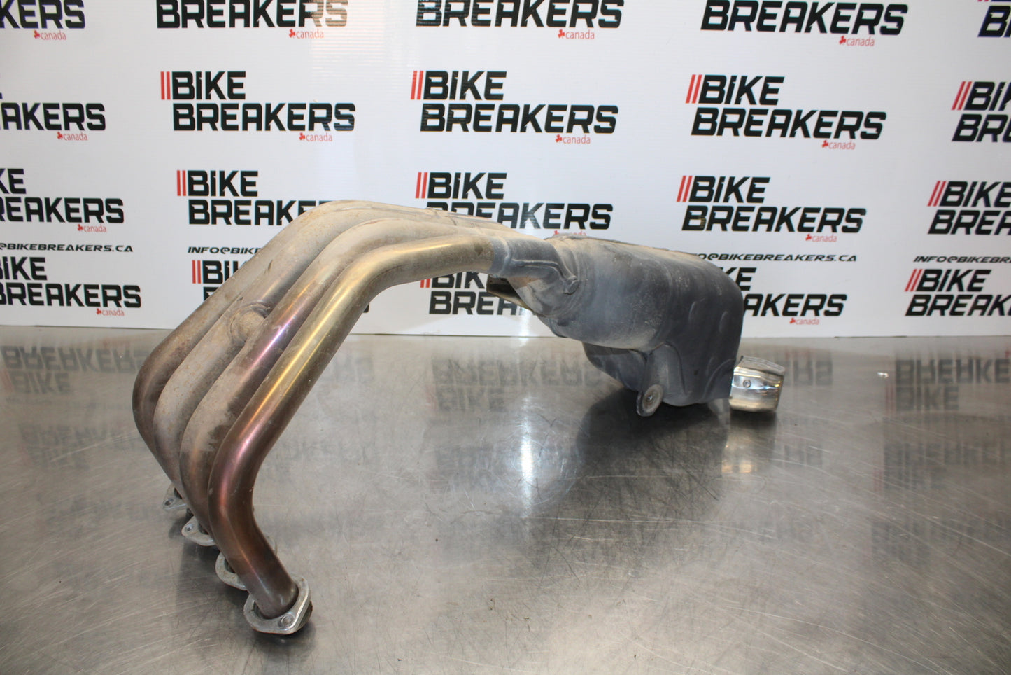 09-15 YAMAHA FZ6R FULL EXHAUST SYSTEM HEADERS PIPE MUFFLER BB161