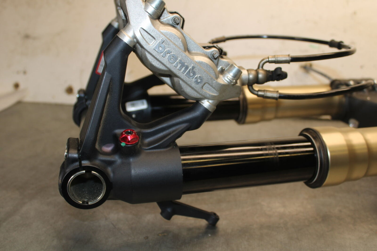 12-15 DUCATI 1199 PANIGALE COMPLETE FRONT END FORKS SUSPENSION TRIPLE BB705