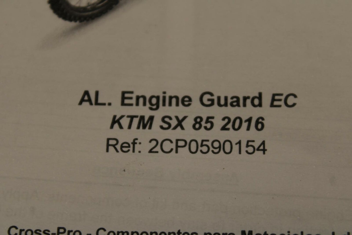 16 KTM 85 SX CROSSPRO LOWER BOTTOM SKID PLATE GUARD SHIELD
