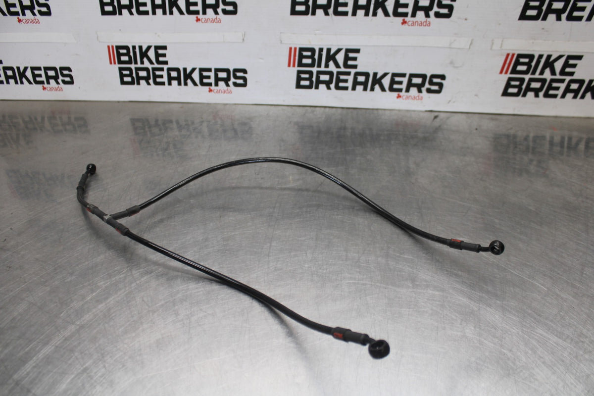 08-16 YAMAHA YZF R6 CORE BRAIDED FRONT BRAKE CALIPER HOSES LINES BB929