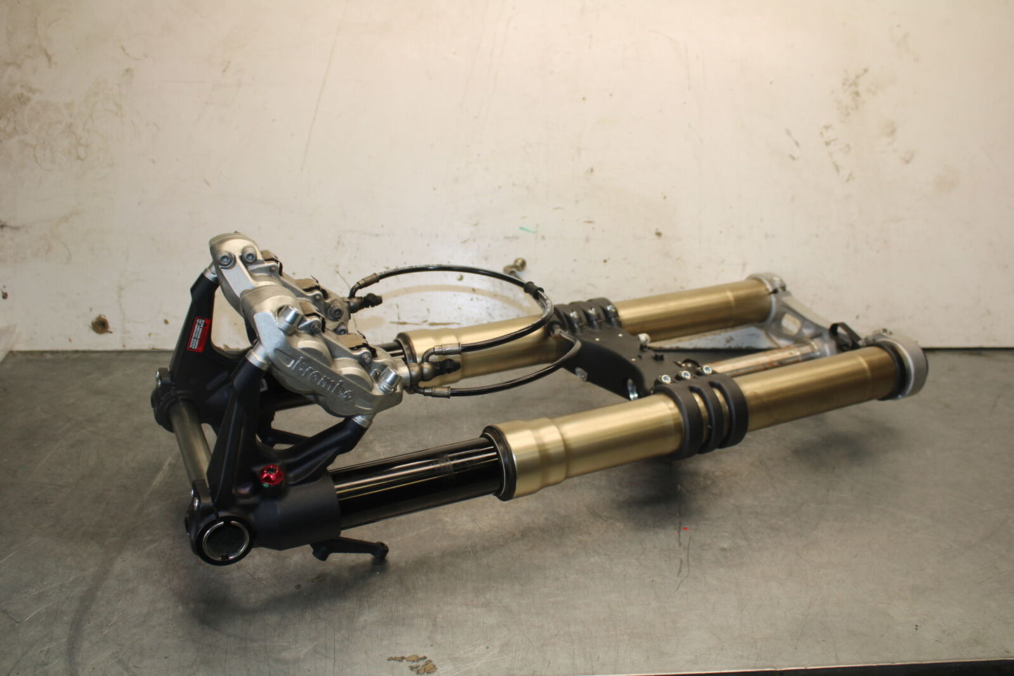 12-15 DUCATI 1199 PANIGALE COMPLETE FRONT END FORKS SUSPENSION TRIPLE BB705