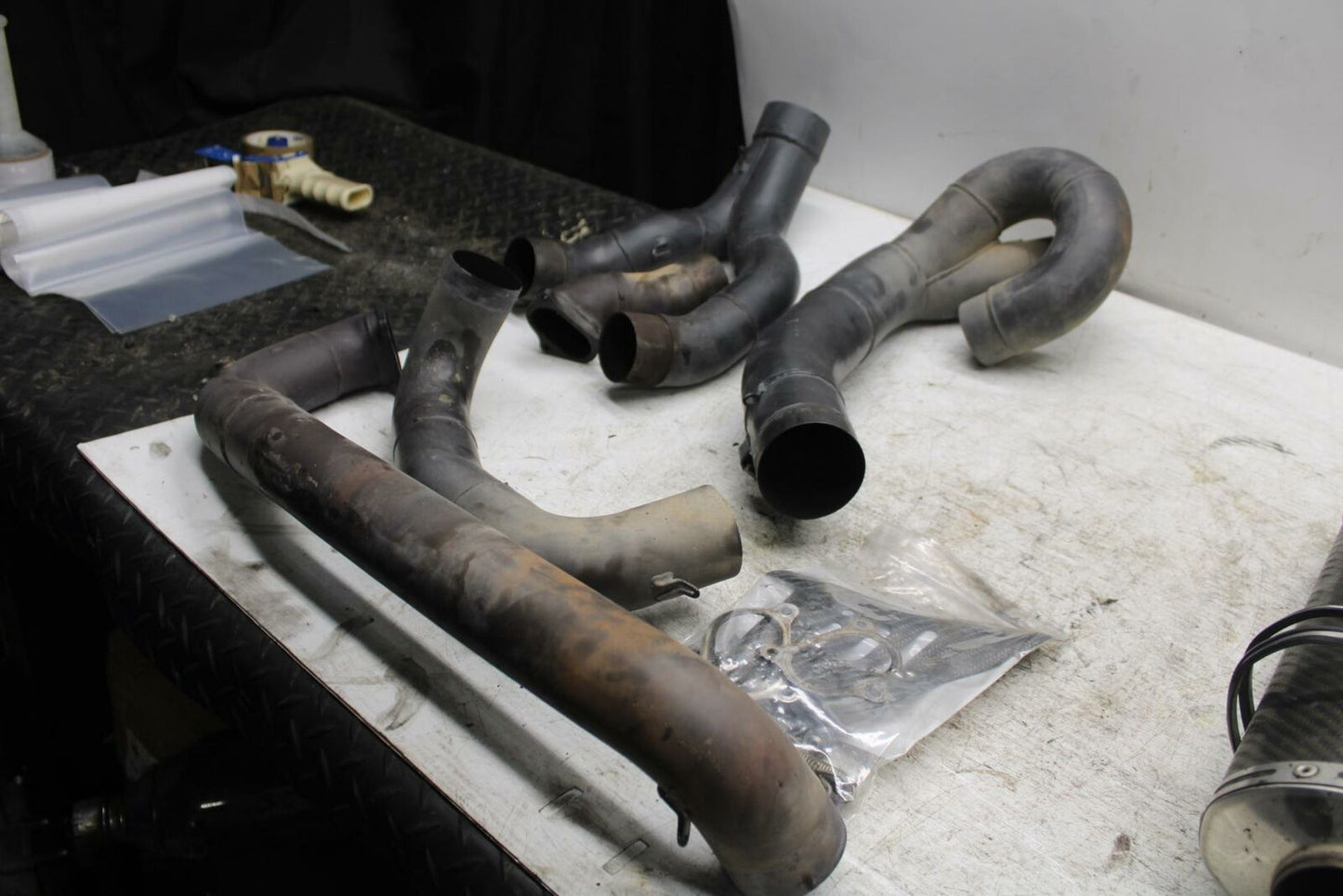 08-10 DUCATI 848 FULL EXHAUST SYSTEM HEADERS PIPE MUFFLER BB369