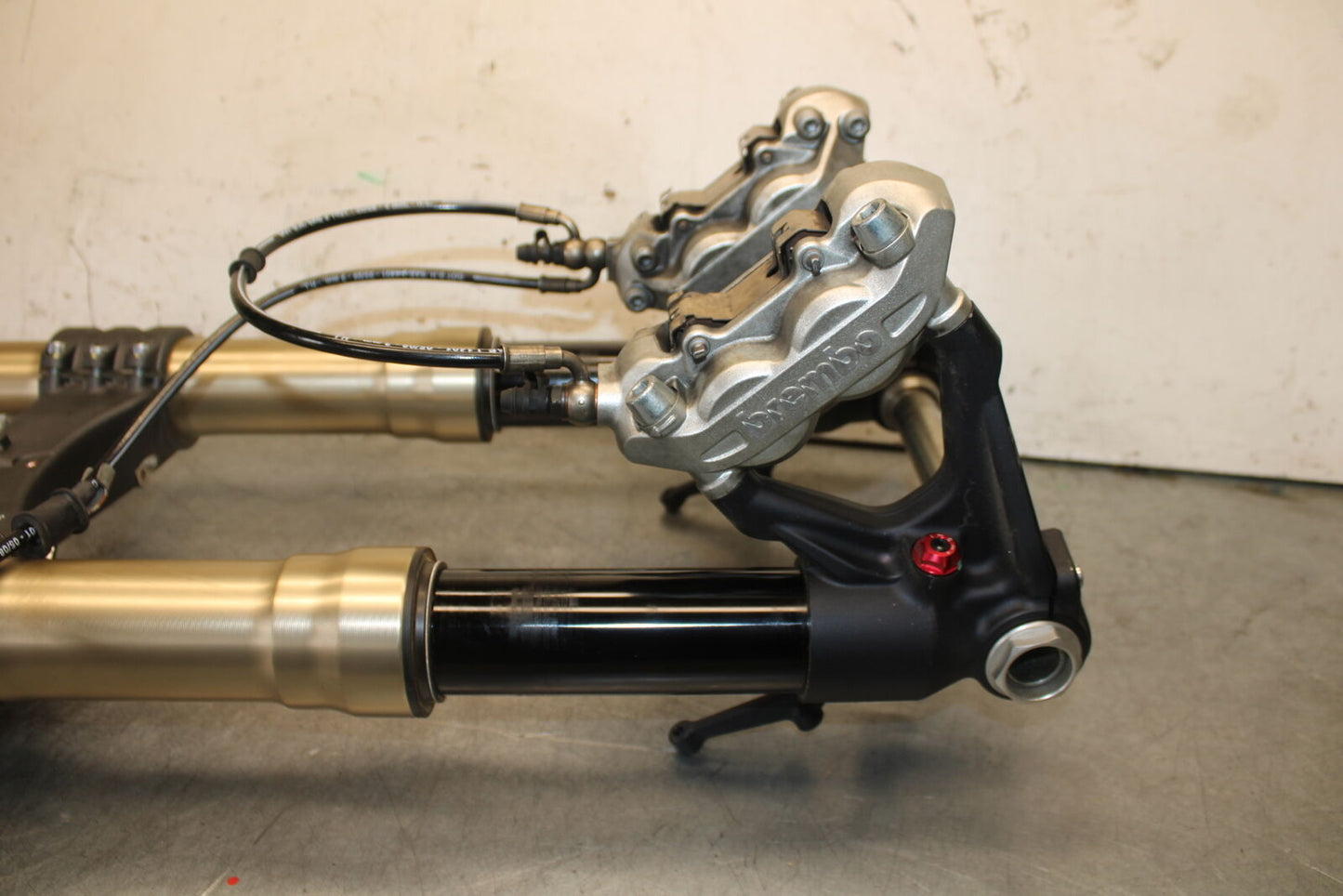12-15 DUCATI 1199 PANIGALE COMPLETE FRONT END FORKS SUSPENSION TRIPLE BB705