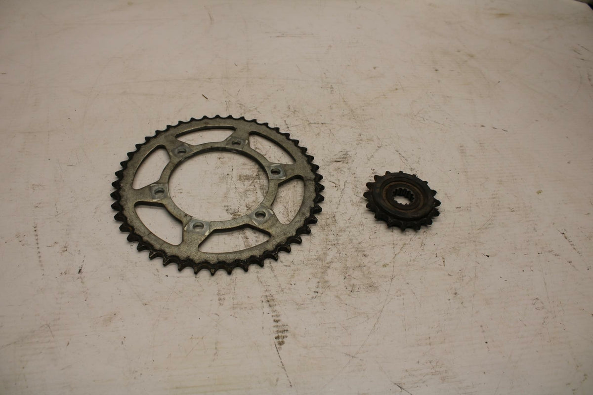 08-17 YAMAHA YZF R6 REAR BACK & FRONT SPROCKET BB354
