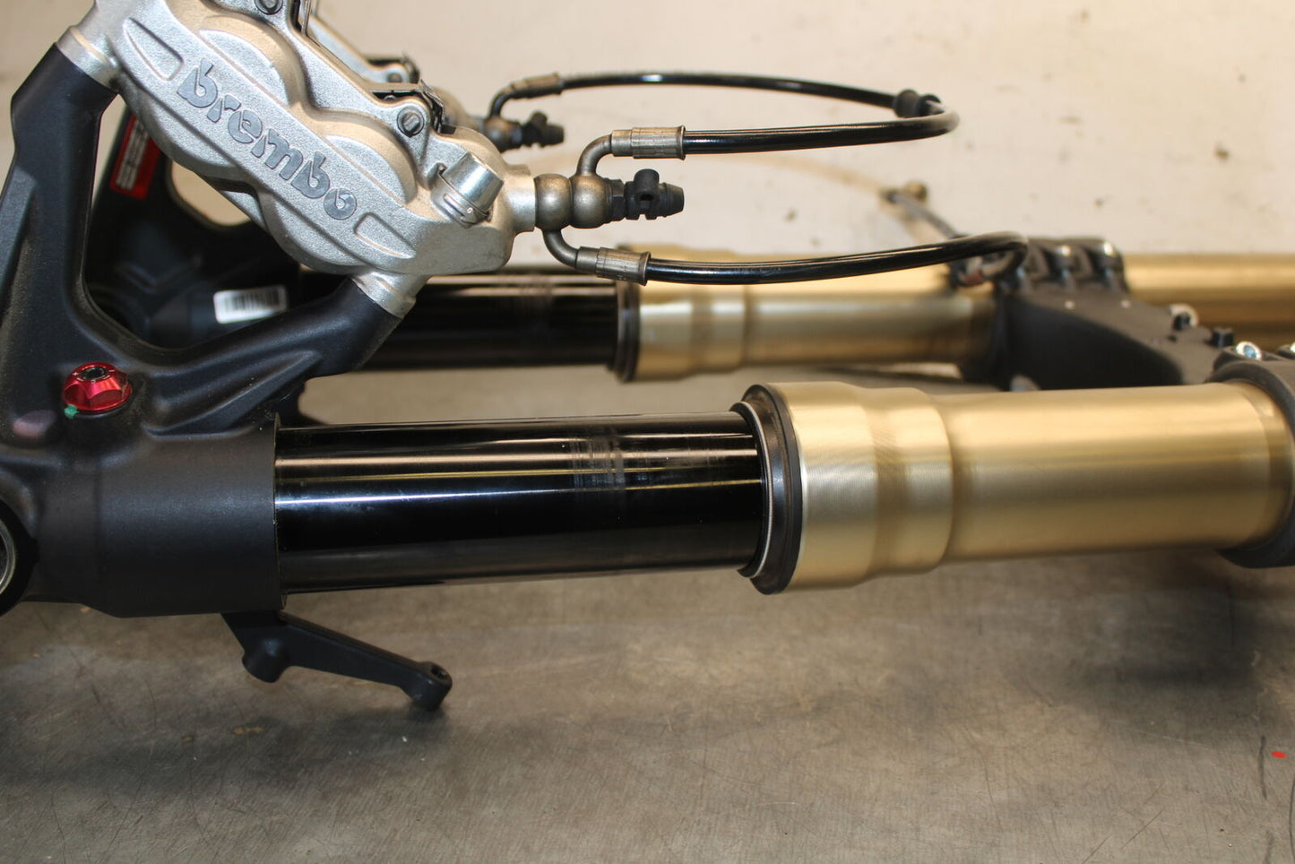 12-15 DUCATI 1199 PANIGALE COMPLETE FRONT END FORKS SUSPENSION TRIPLE BB705