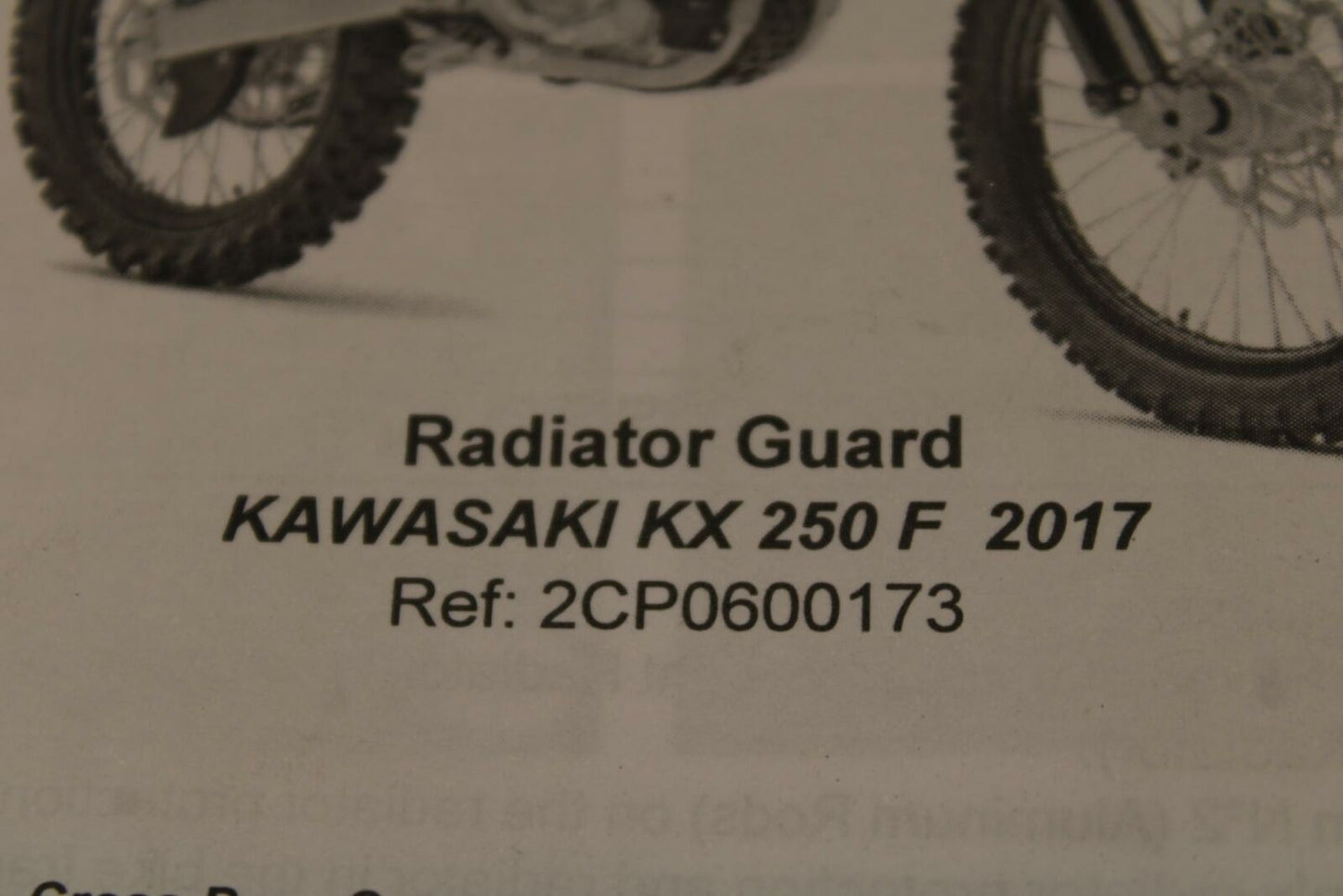 17 KAWASAKI KX250F CROSSPRO RADIATOR GUARD SHIELD