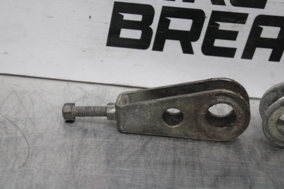 77 SUZUKI GS750 SWINGARM CHAIN TENSIONER ADJUSTMENT BRACKETS  BB779