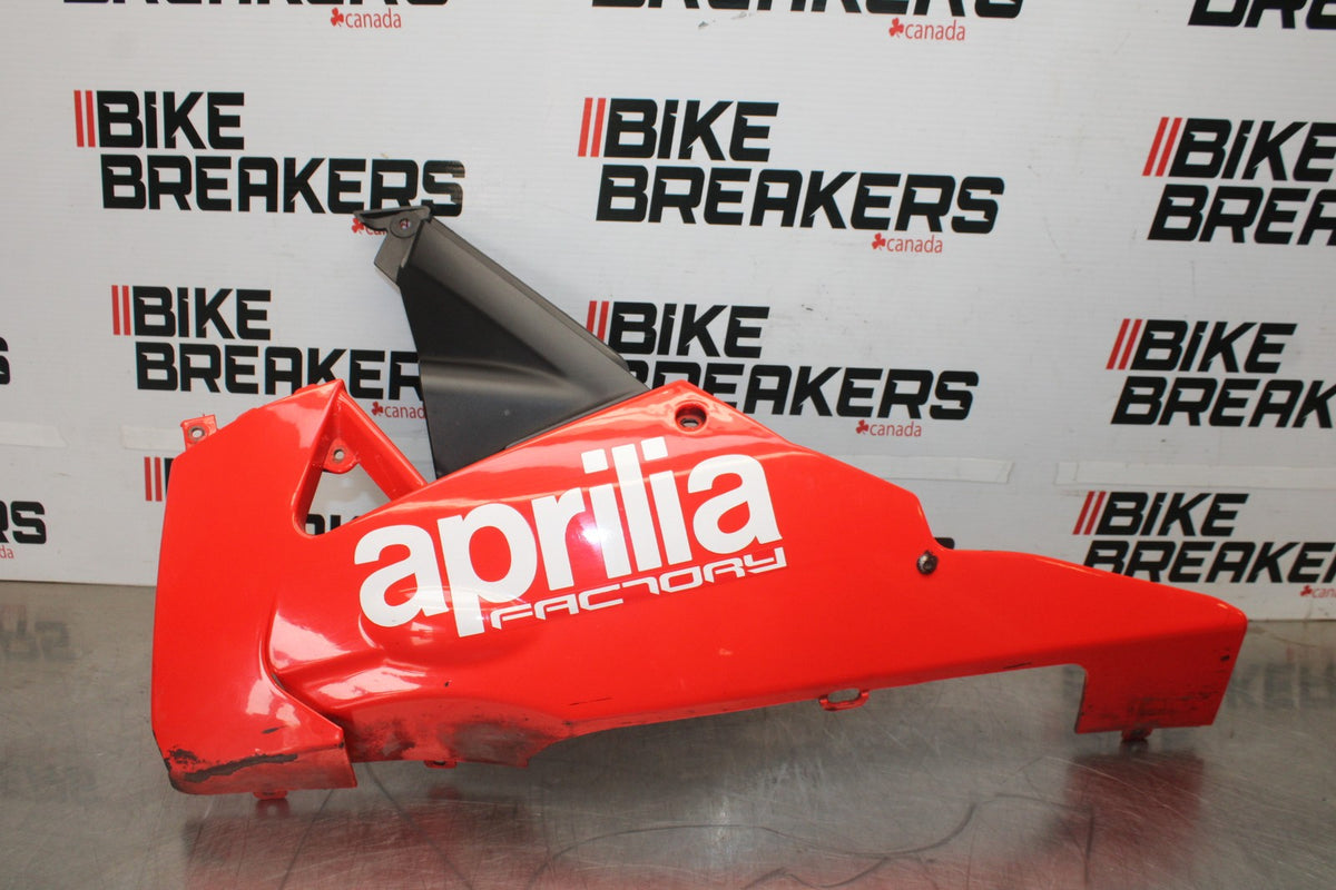 15 APRILIA RSV4 FACTORY APRC ABS LEFT LOWER BOTTOM BELLY SIDE FAIRING COWL BB901