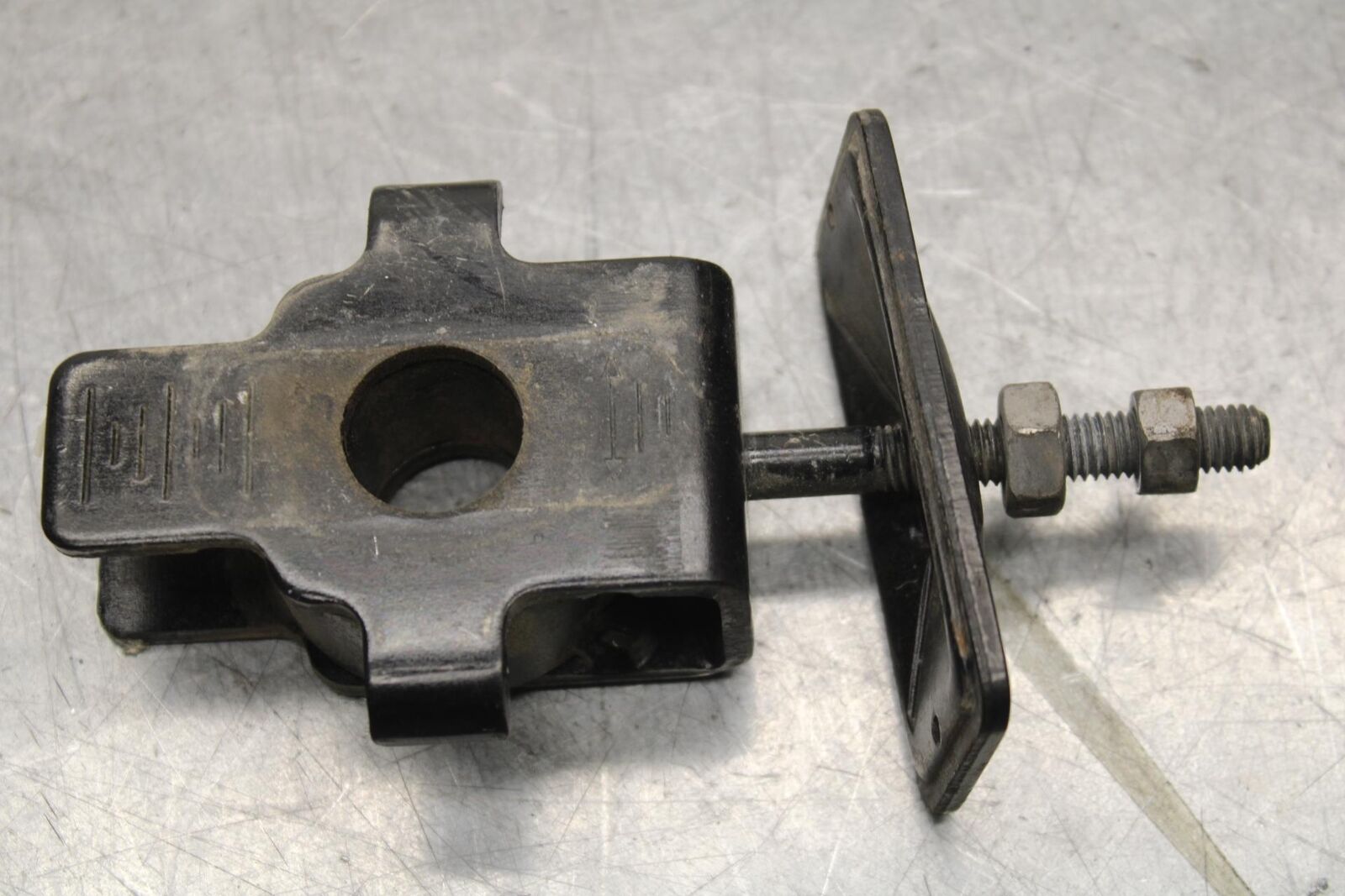 2008 Honda CBF1000 SWINGARM CHAIN TENSIONER ADJUSTMENT BRACKET SET PAIR  BB641