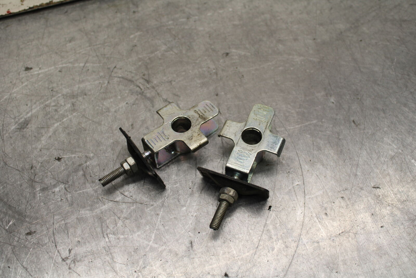 15-16 HONDA CB300F SWINGARM CHAIN TENSIONER ADJUSTMENT BRACKETS  BB740