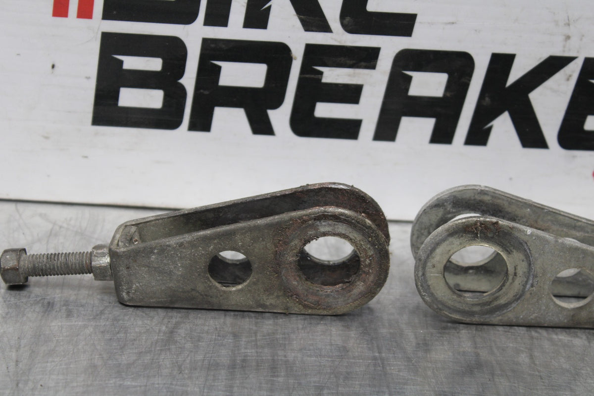 77 SUZUKI GS750 SWINGARM CHAIN TENSIONER ADJUSTMENT BRACKETS  BB779