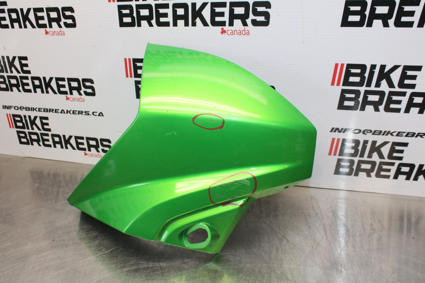 08-18 KAWASAKI KLR650 RIGHT FRONT UPPER NOSE FAIRING COWL SHROUD BB183