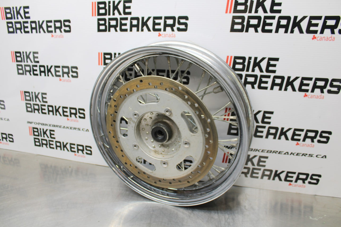 08 KAWASAKI VULCAN 900 FRONT WHEEL FRONT RIM & DISC ROTOR BB184