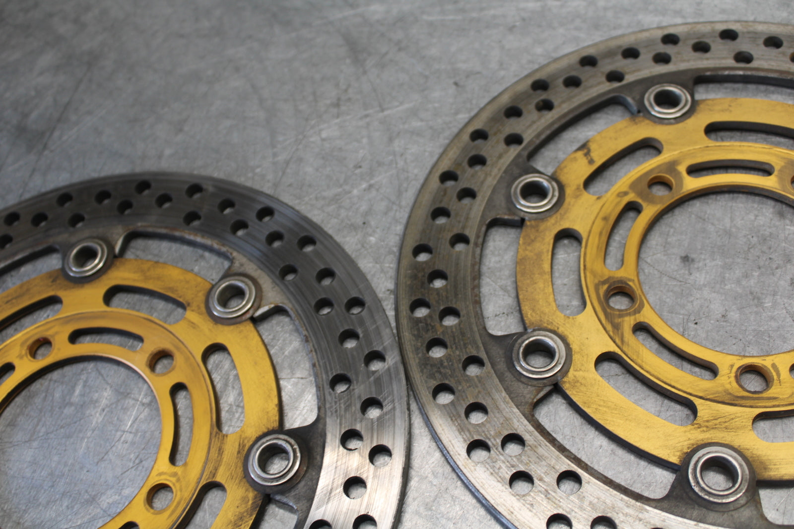 03-04 KAWASAKI NINJA ZX6RR FRONT LEFT RIGHT BRAKE ROTORS DISCS BB684