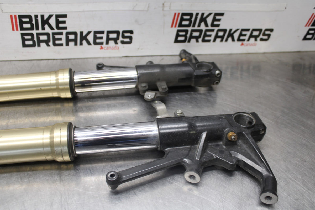 08-09 KAWASAKI NINJA ZX14R FRONT FORKS SHOCK SUSPENSION SET PAIR BB932