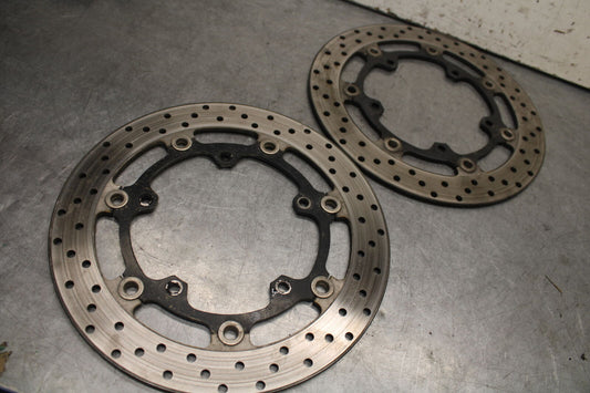 08-09 YAMAHA YZF R6S FRONT LEFT RIGHT BRAKE ROTORS DISCS 5SL-2581T-00-00  BB690