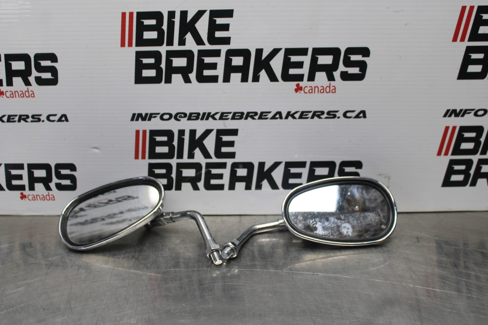 03-08 KAWASAKI VULCAN 1600 REAR VIEW MIRROR SET PAIR MIRRORS BB196