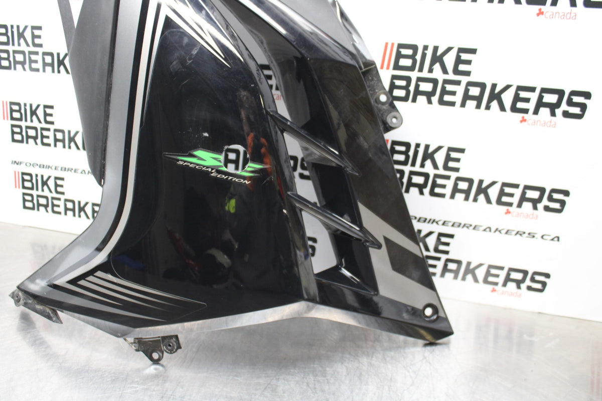 13-17 KAWASAKI NINJA 300 EX300 ABS LEFT MID UPPER SIDE FAIRING COWL BB187